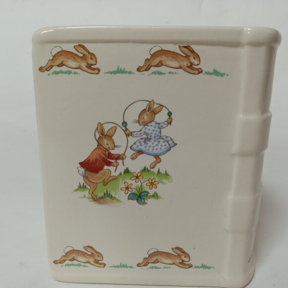Bunnykins Royal Doulton Child's COIN SAVINGS BANK Peter Rabbit Book w/ Box - Picture 6 of 16
